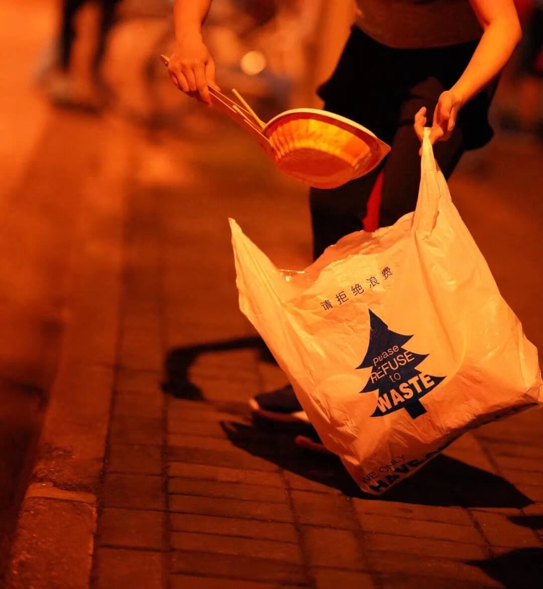 Trash bags collected